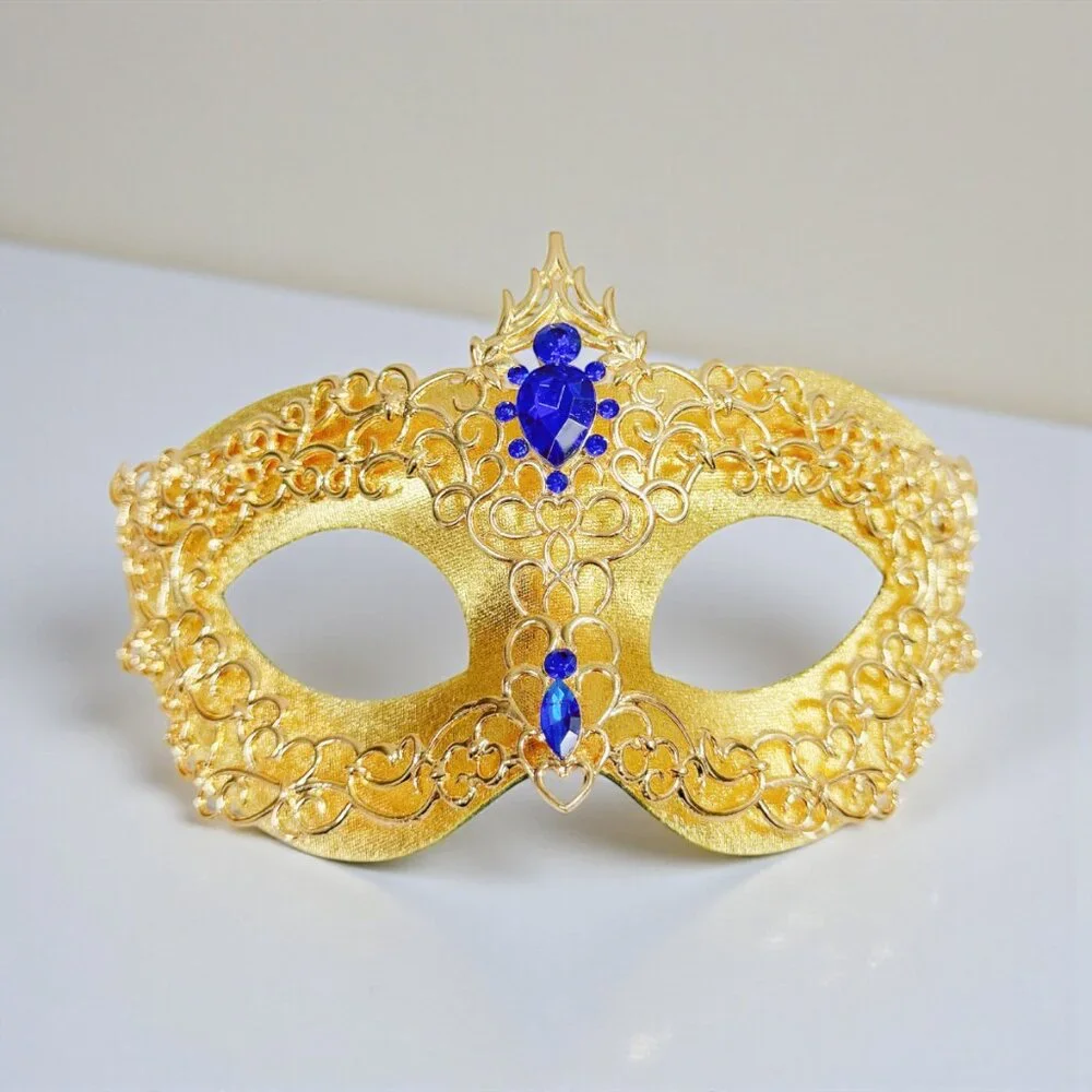 Gold masquerade mask, cosplay mask, Halloween mask, Venetian mask, Prom mask